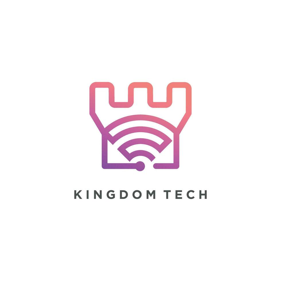 koninkrijk logo ontwerp vector met technologie concept