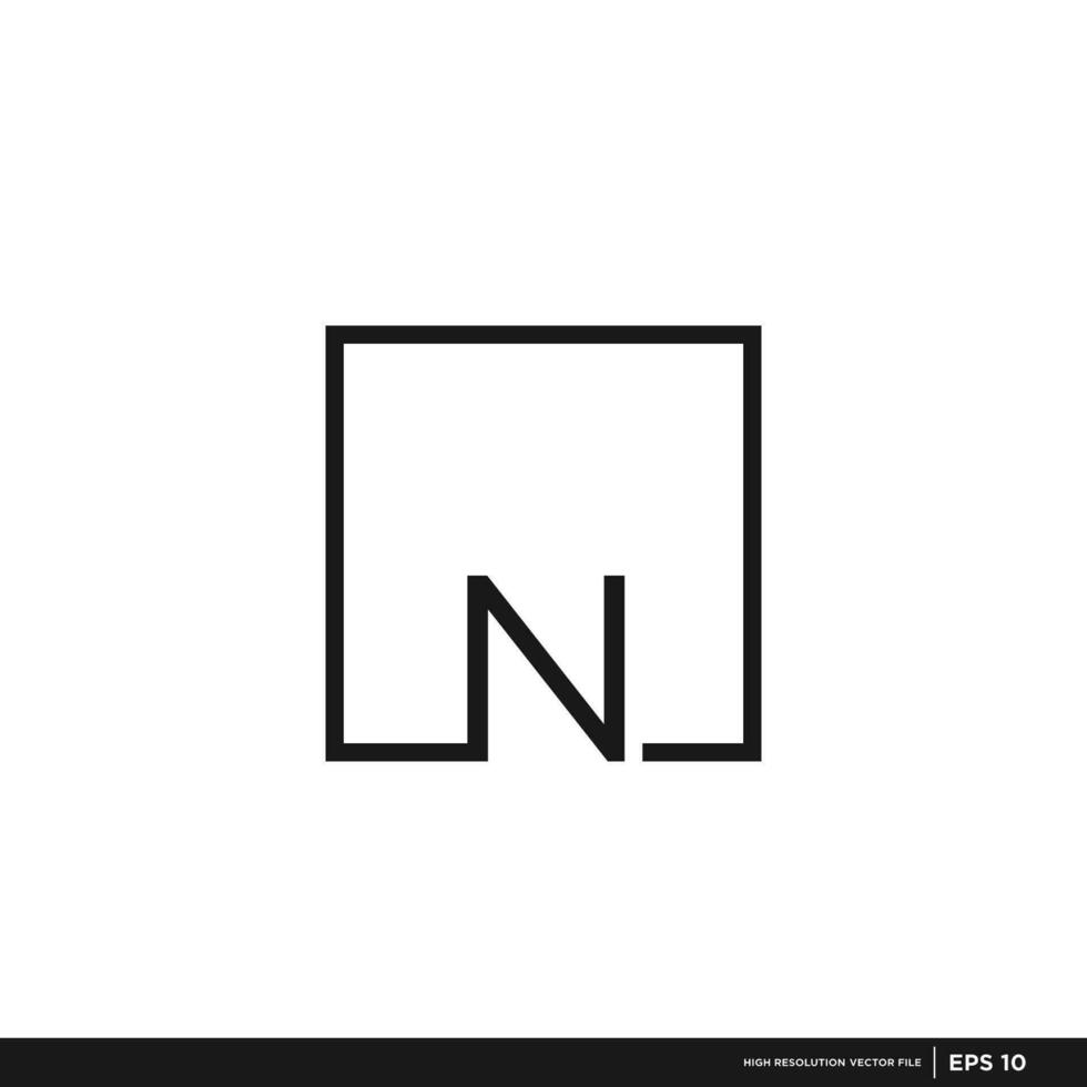 n brief vector logo met een uniek, schoon en elegant vorm