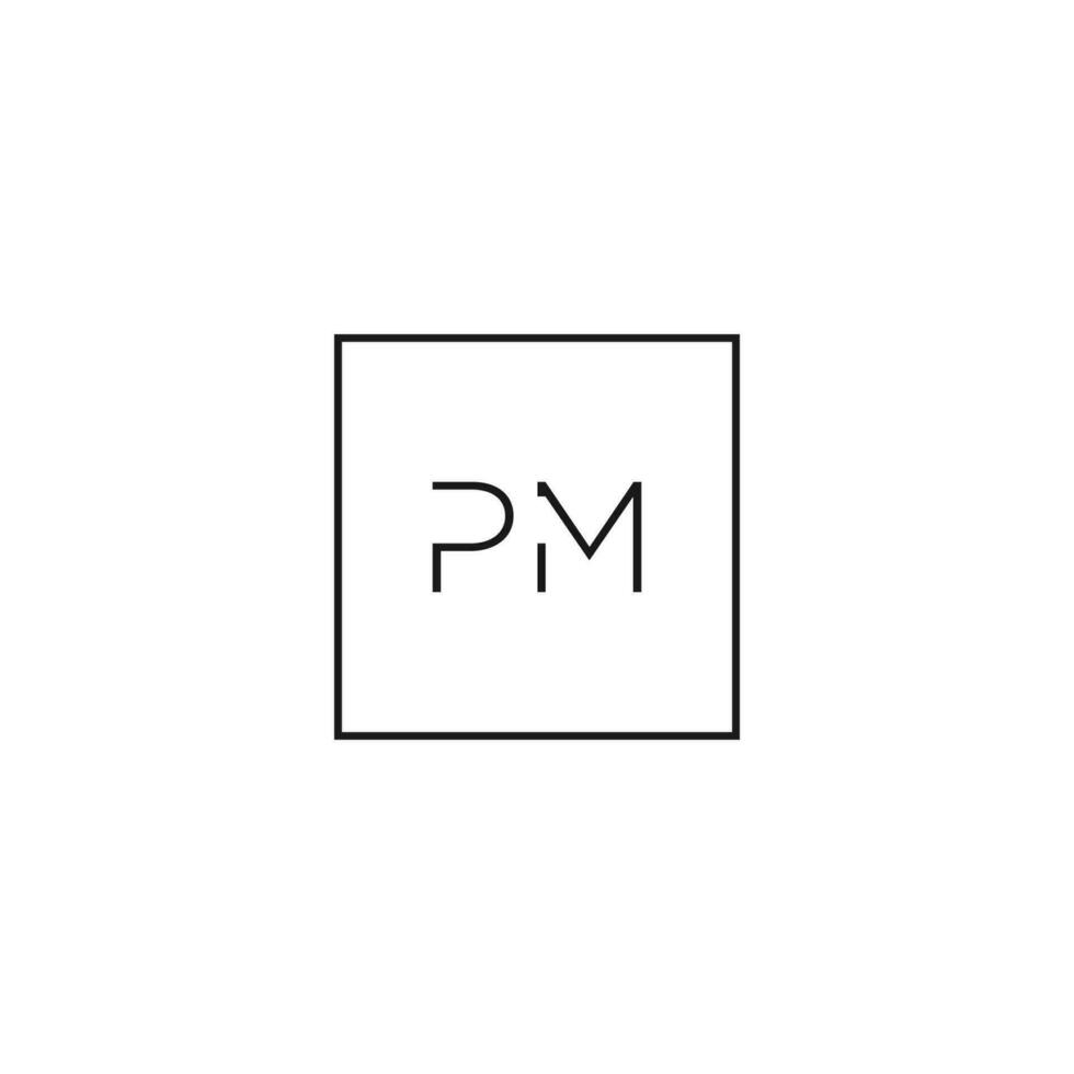 elegant logo vector met uniek en schoon p.m brief vorm geven aan, elegant, luxe, merk, bedrijf
