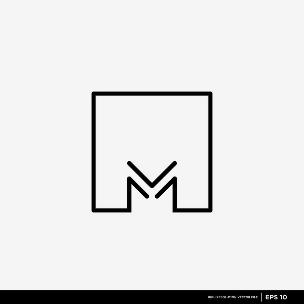 illustratie van premie logo vector met de initialen m.