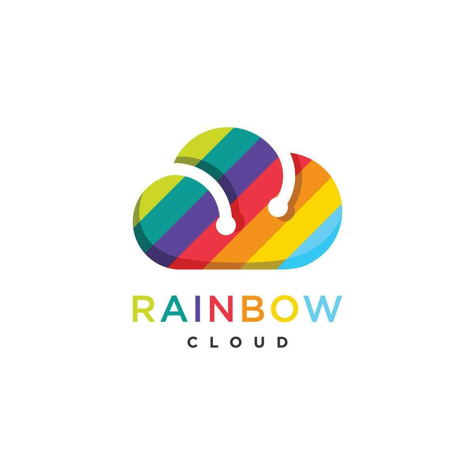 regenboog wolk technologie logo ontwerp sjabloon, modern, kleur, wolk vector