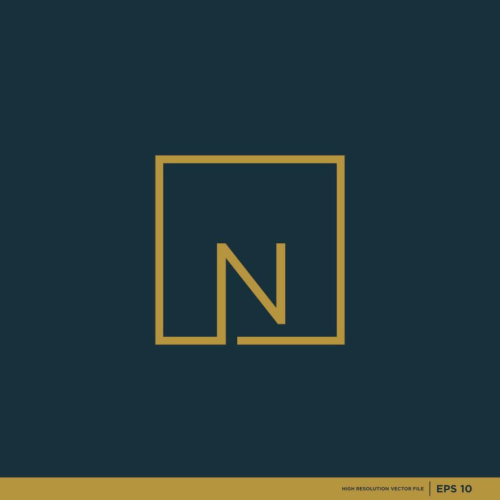 n brief vector logo met een uniek, schoon en elegant vorm