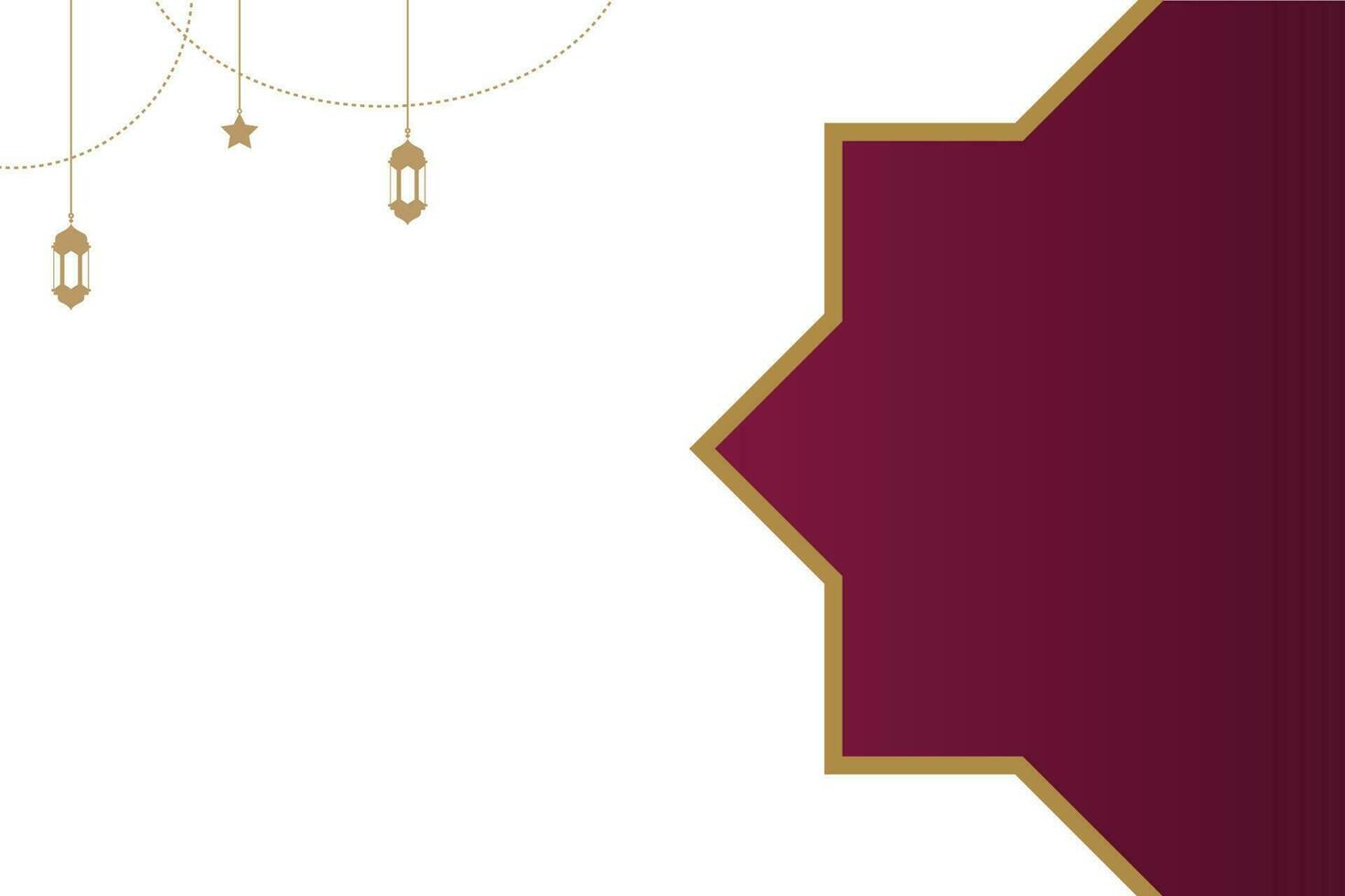vlak Islamitisch achtergrond met tekst ruimte Oppervlakte. lantaarn, ster, en decoratief ornament voor behang ontwerp, poster, en media spandoek. vector
