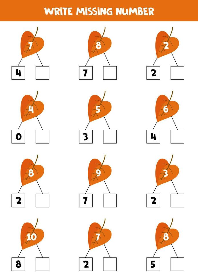 aantal obligaties met schattig tekenfilm herfst blad voor kinderen. vector