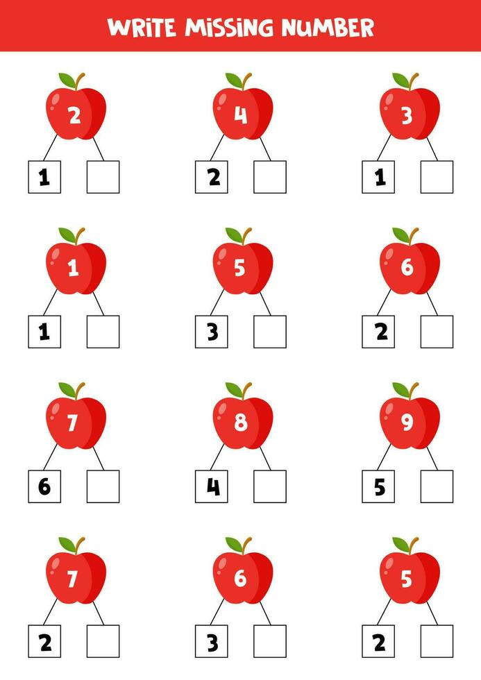 aantal obligaties met schattig tekenfilm appel voor kinderen. vector