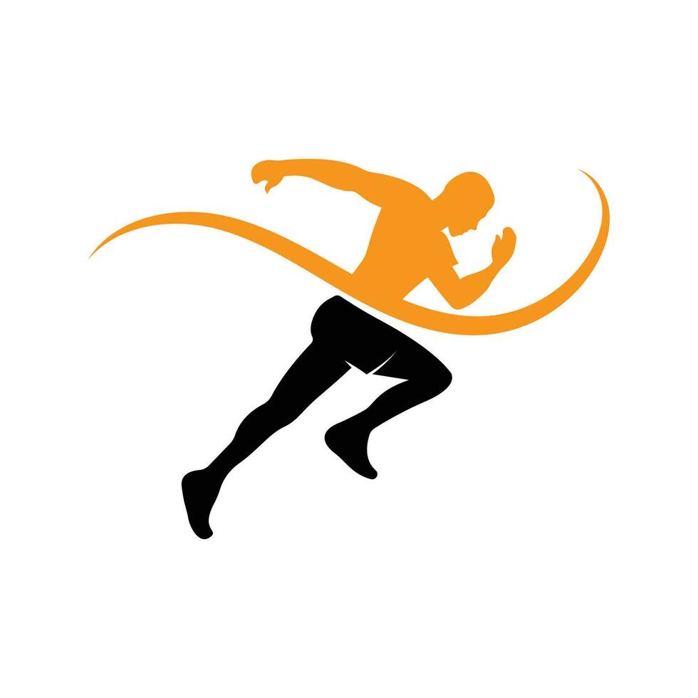 rennen Mens silhouet logo, marathon logo sjabloon, rennen club of sport- club met leuze sjabloon vector