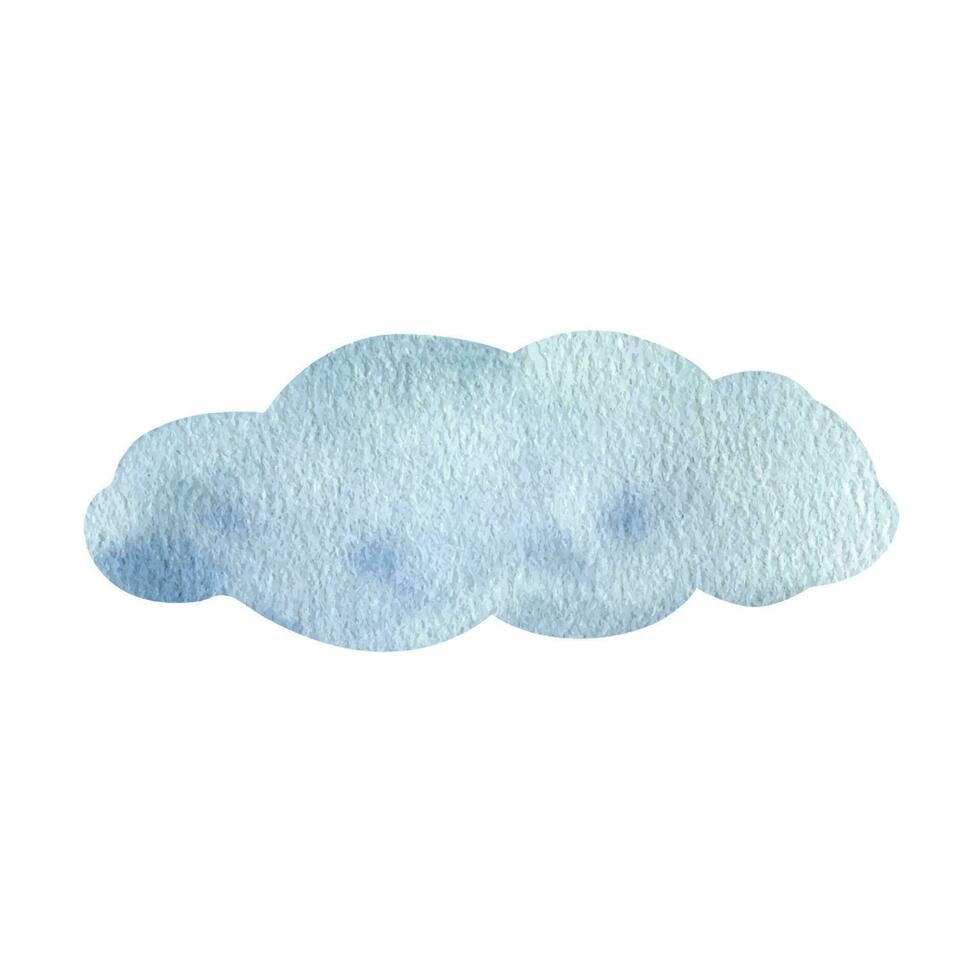 blauw wolk clip art. hand- getrokken waterverf illustratie vector