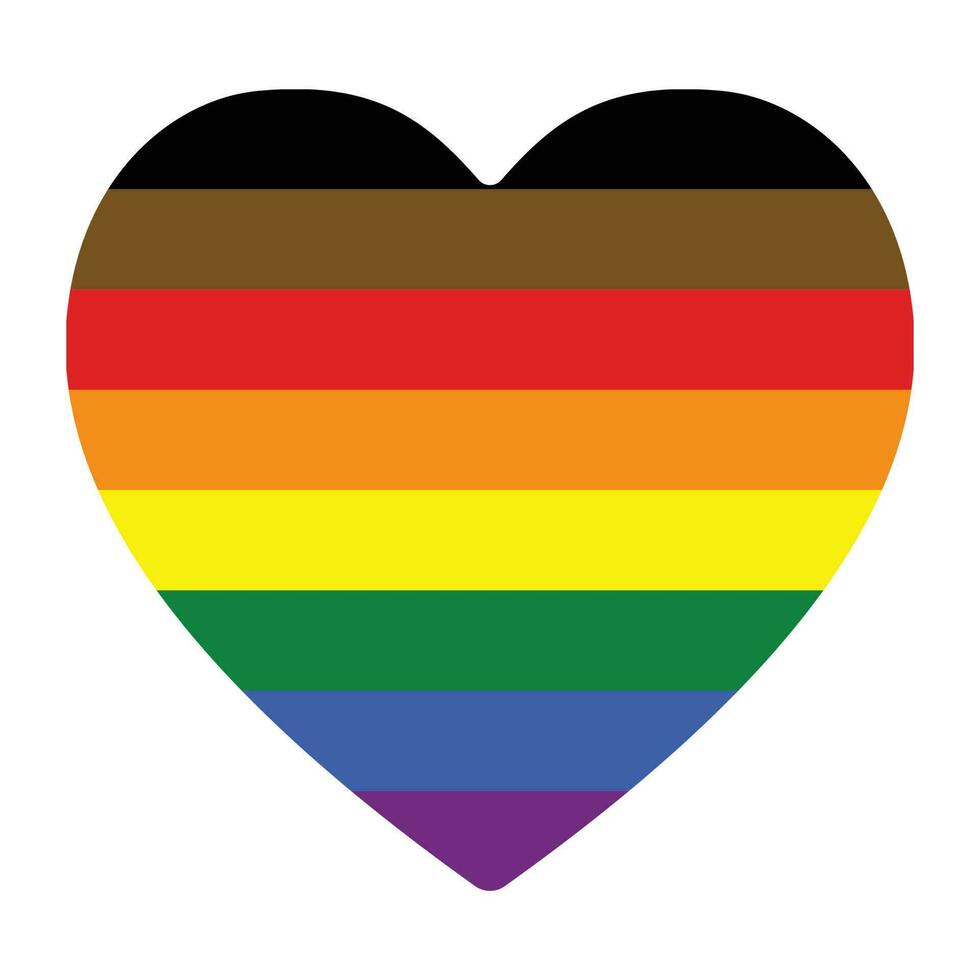 Philadelphia trots vlag. traditioneel homo trots vlag met zwart en bruin strepen vector