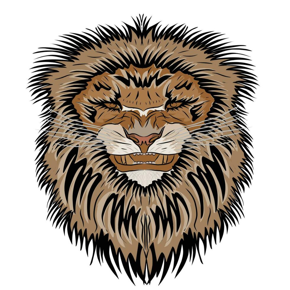 beeld van een leeuw gezicht, geschikt voor ontwerpen t-shirts, logo's, symbolen, stickers en meer vector