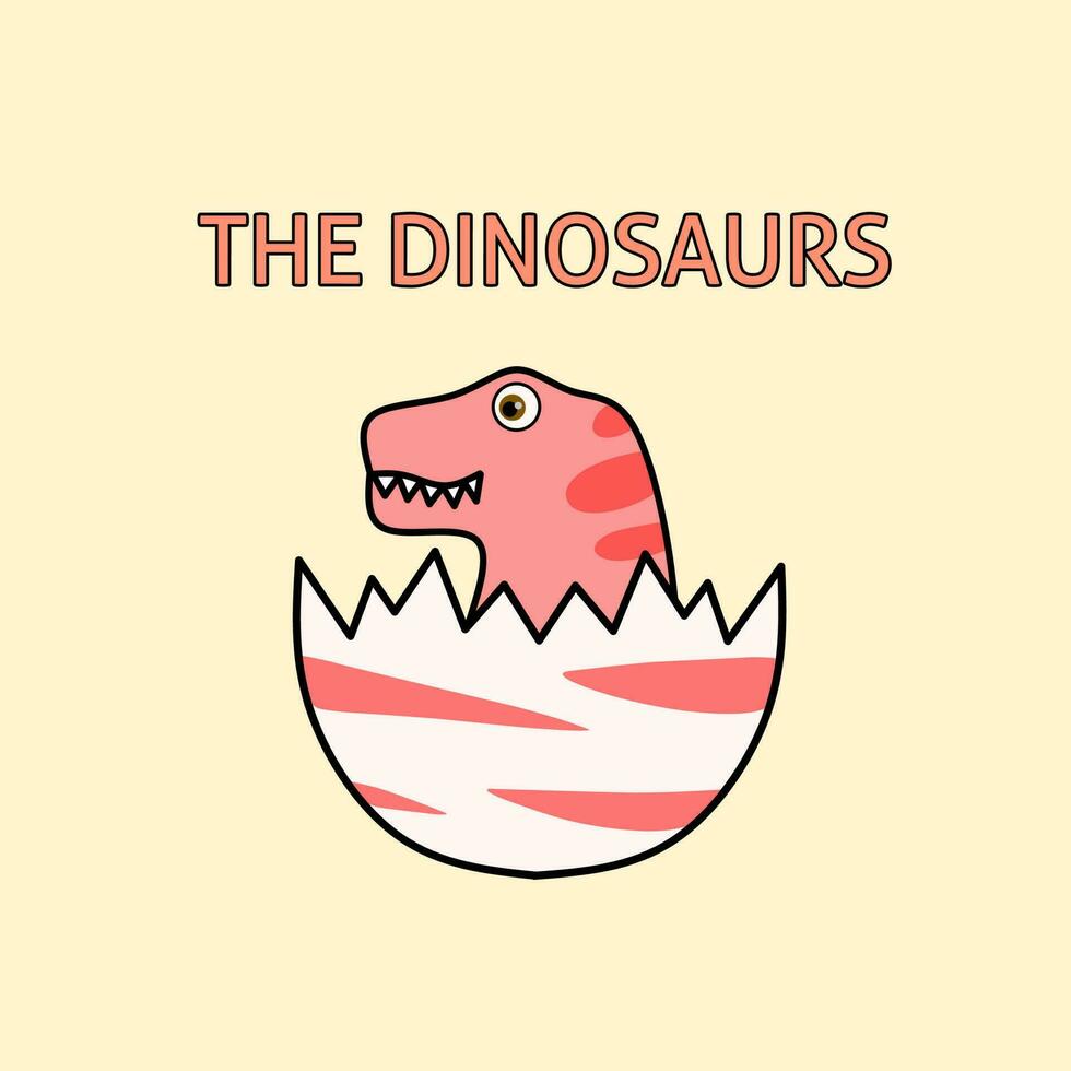 illustratie vector grafisch van tekenfilm schattig dinosaurus kind in de ei schelp