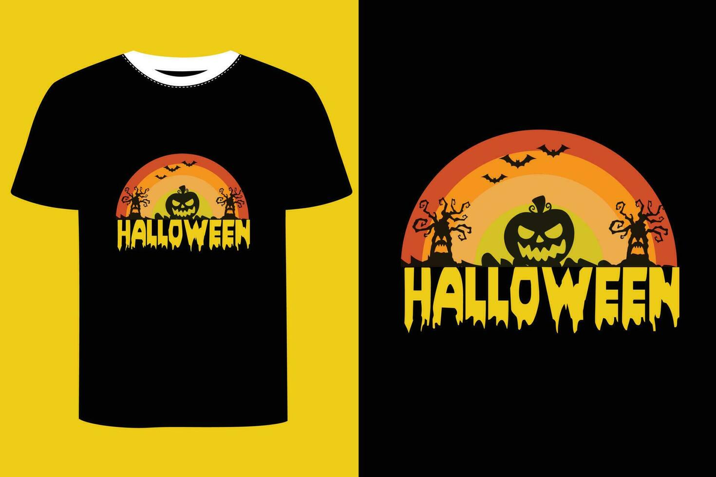 Halloween-t-shirtontwerp. vector