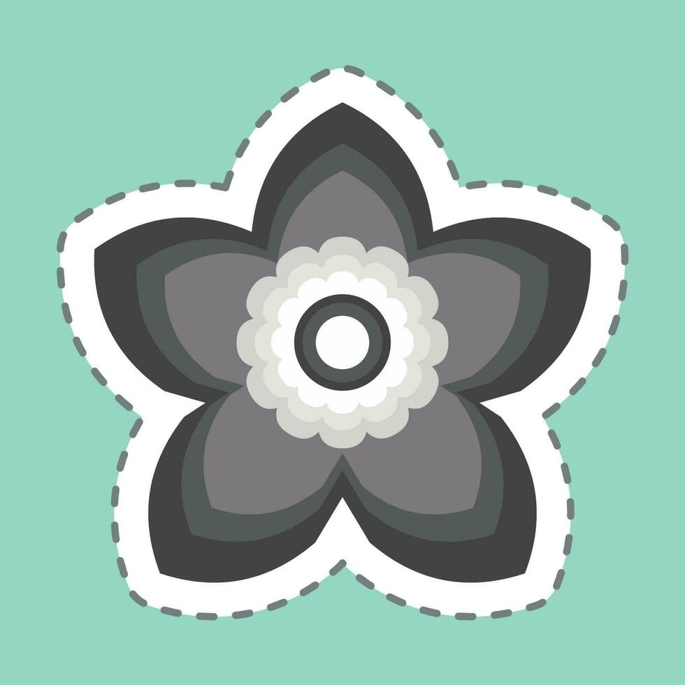 sticker lijn besnoeiing gardenia. verwant naar bloemen symbool. gemakkelijk ontwerp bewerkbaar. gemakkelijk illustratie vector