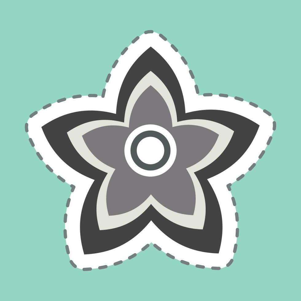 sticker lijn besnoeiing bolon. verwant naar bloemen symbool. gemakkelijk ontwerp bewerkbaar. gemakkelijk illustratie vector