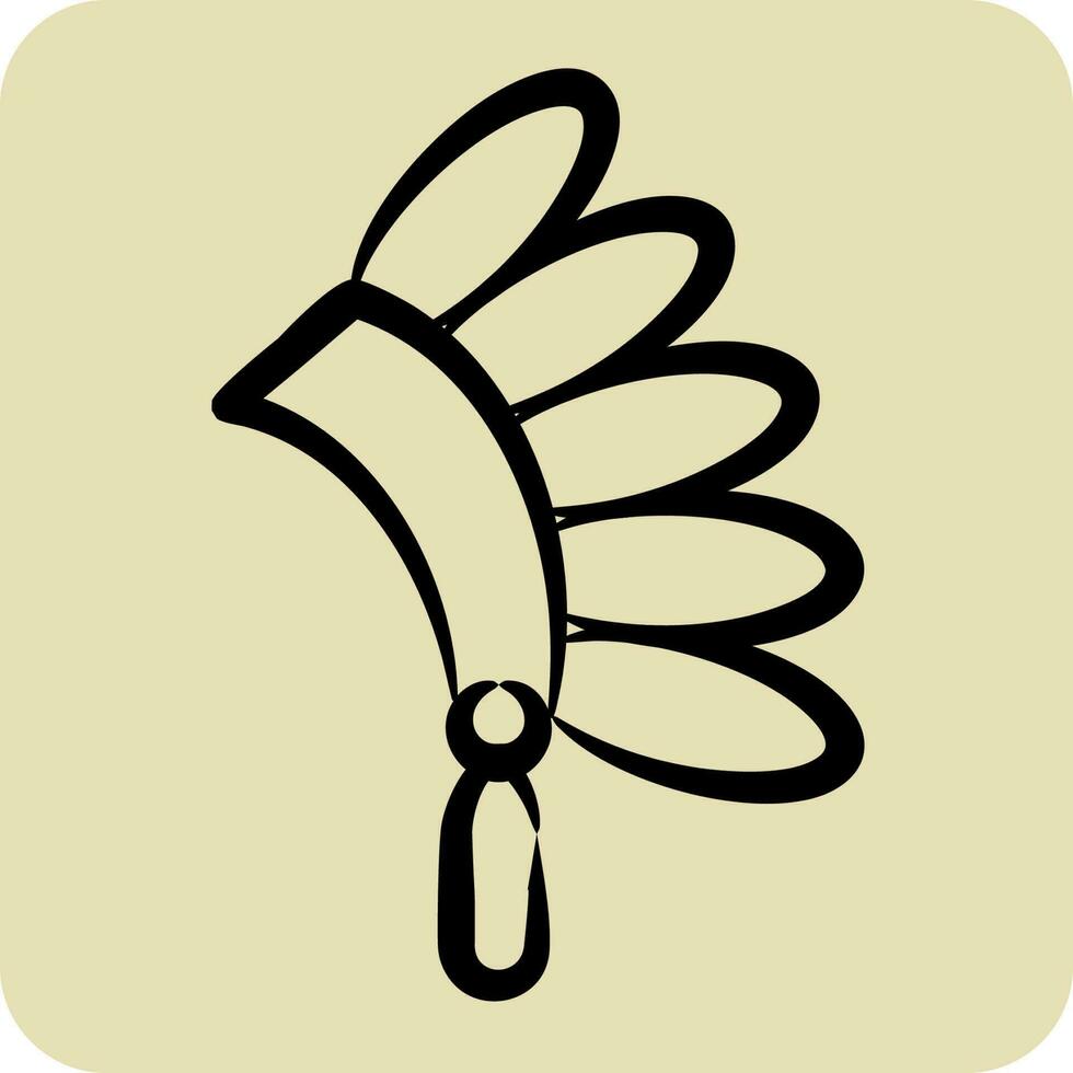 icoon hoofdtooi. verwant naar Amerikaans inheems symbool. hand- getrokken stijl. gemakkelijk ontwerp bewerkbare vector
