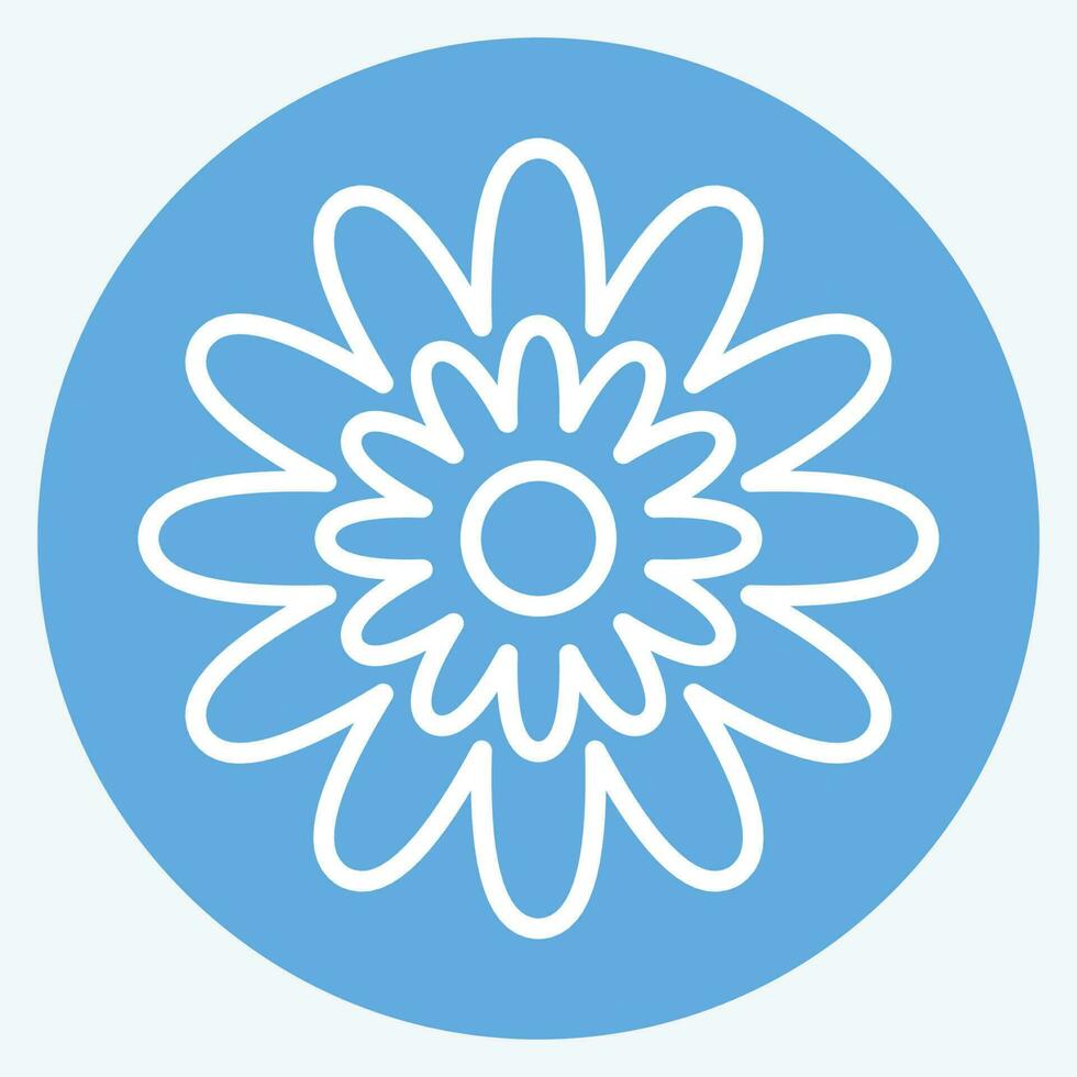 icoon zinnia. verwant naar bloemen symbool. blauw ogen stijl. gemakkelijk ontwerp bewerkbaar. gemakkelijk illustratie vector