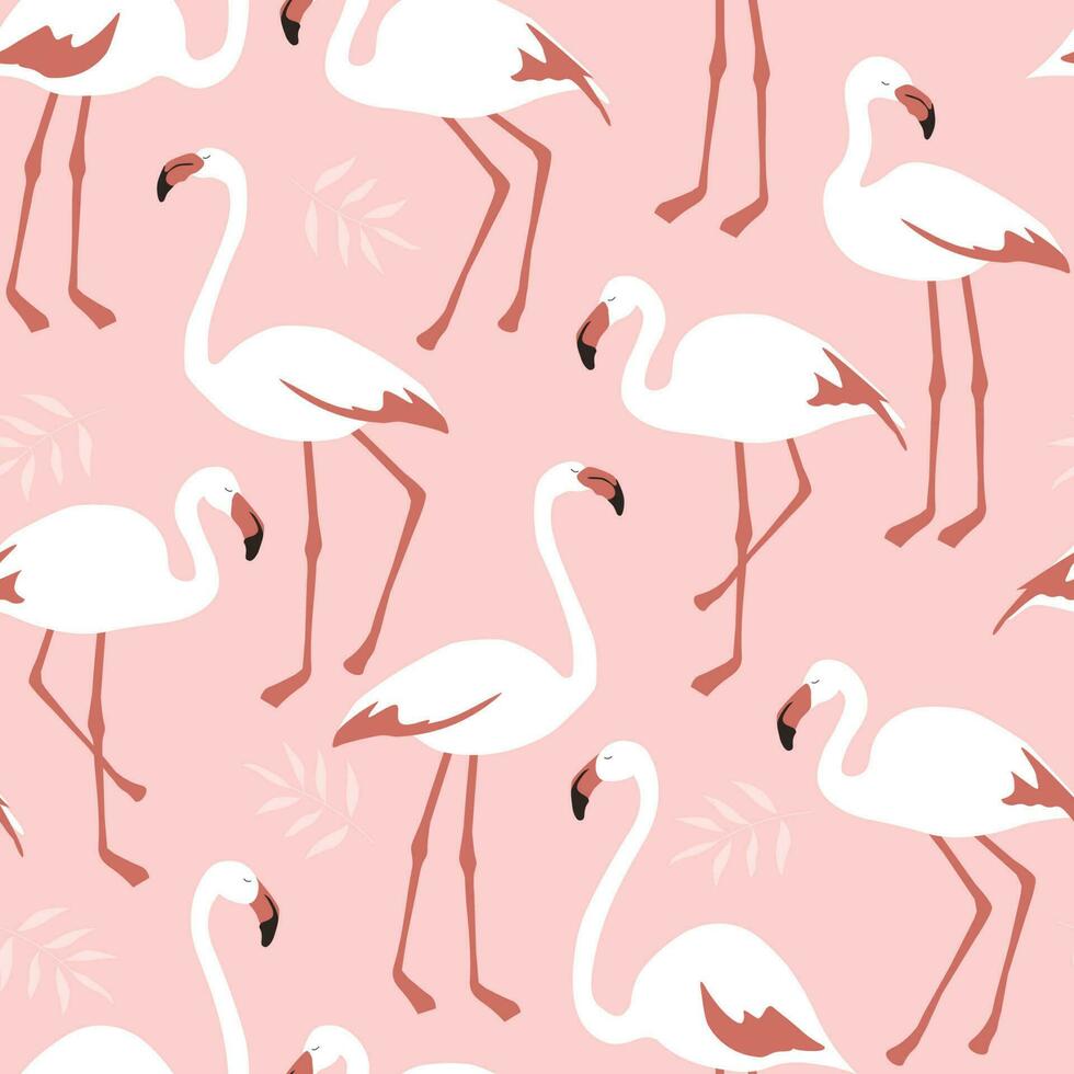 hedendaags natuurlijk naadloos patroon met flamingo vogel. vector grafiek.