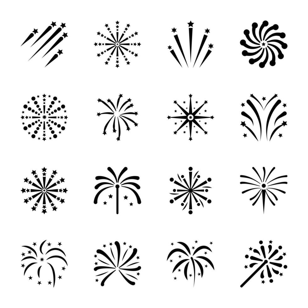 vuurwerk vector pictogrammen