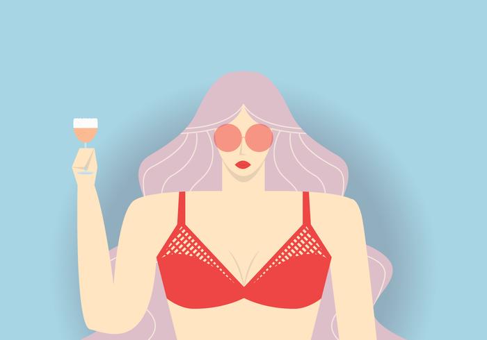 Bikinimeisje met Cocktail vector