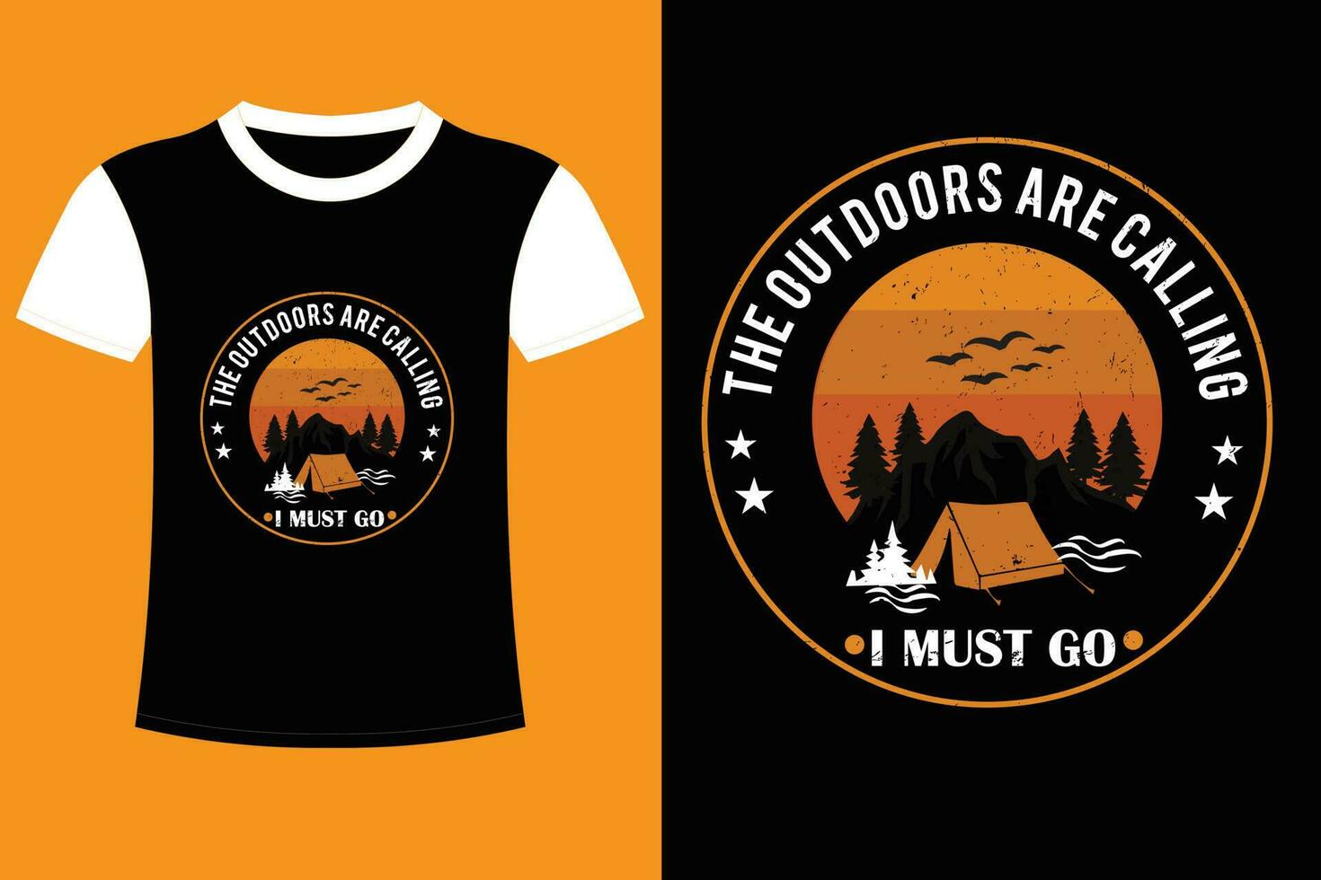 camping, berg, buitenshuis t-shirt ontwerp. vector