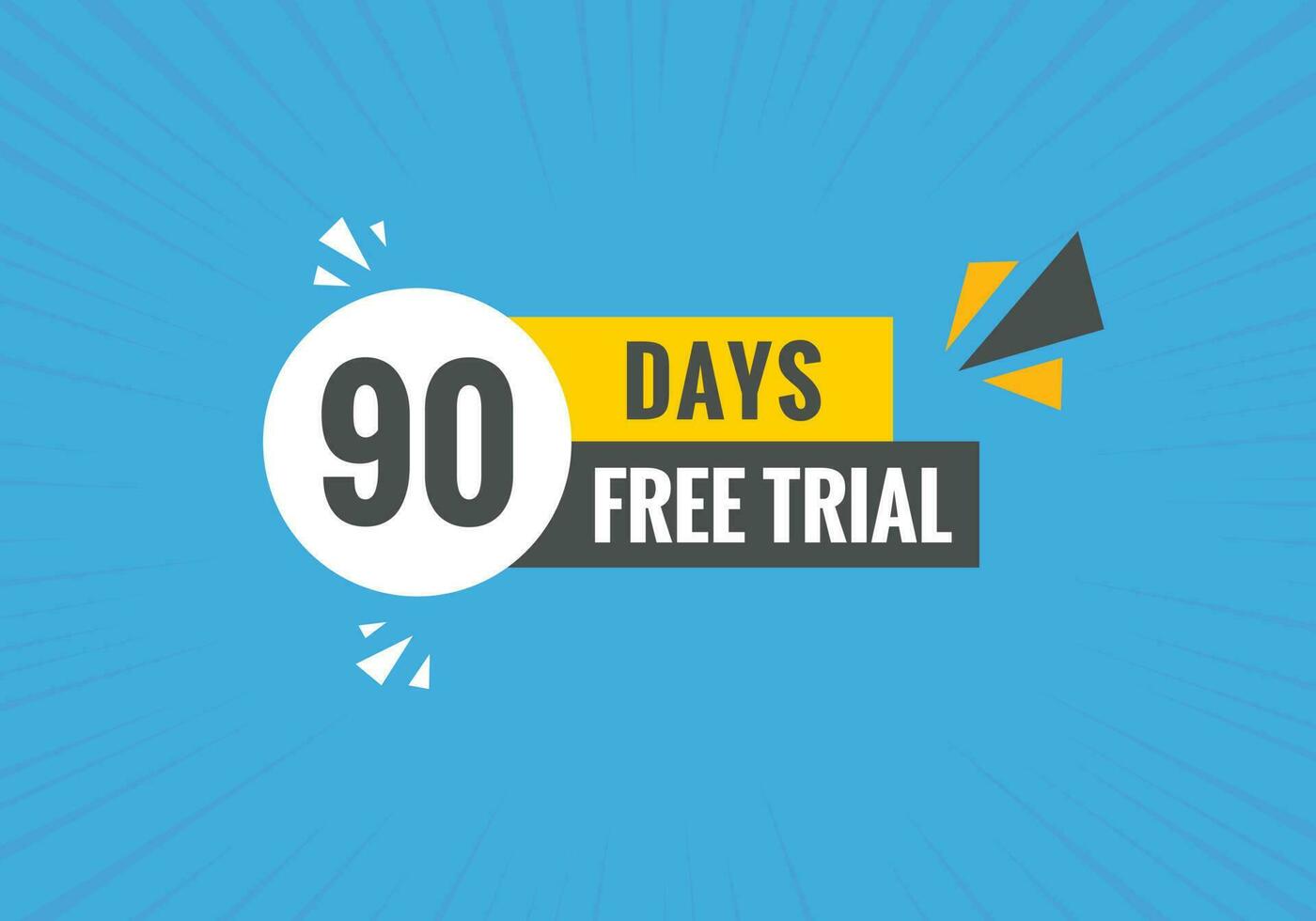 90 dagen vrij beproeving banier ontwerp. 90 dag vrij banier achtergrond vector