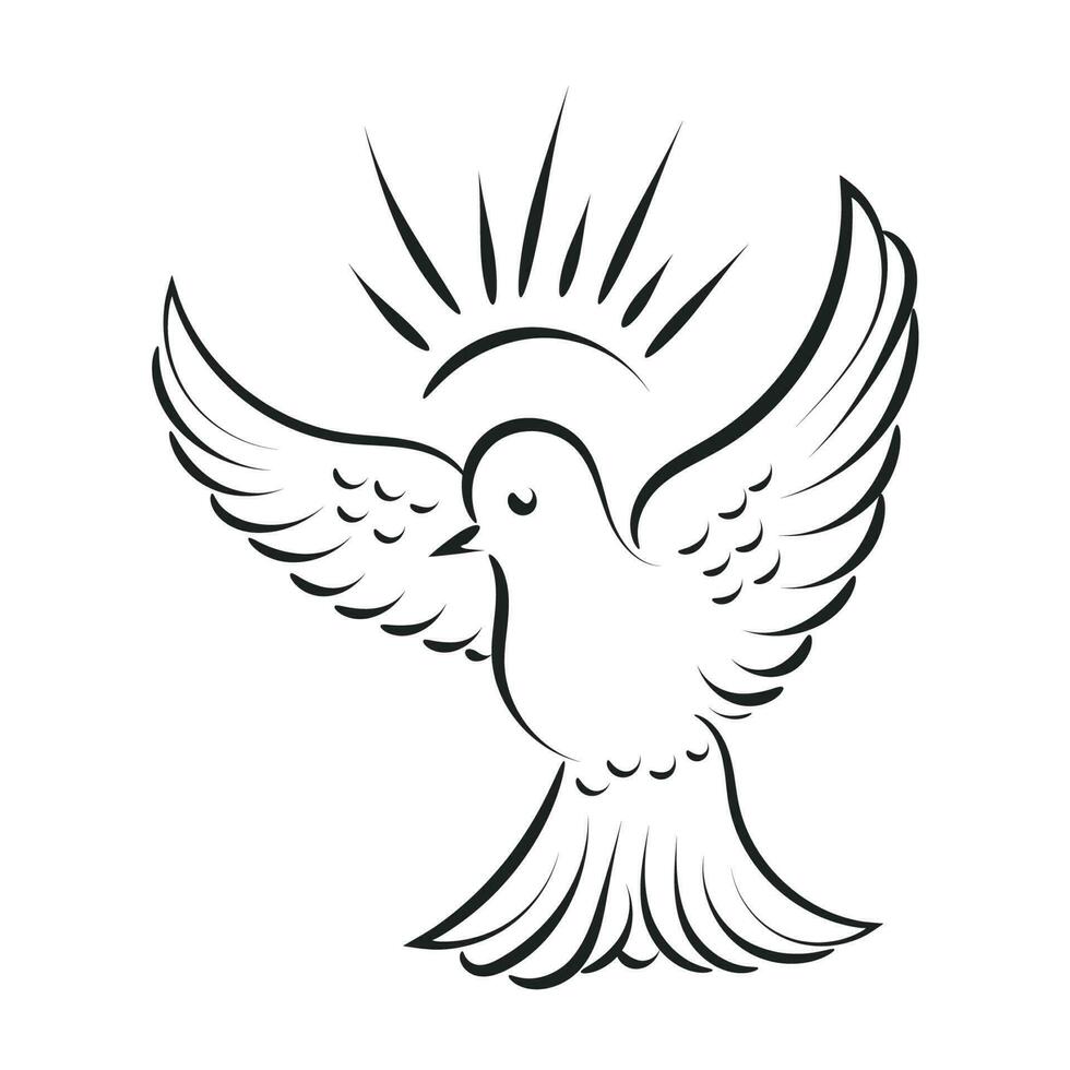 Pinksteren zondag duif logo vector illustratie