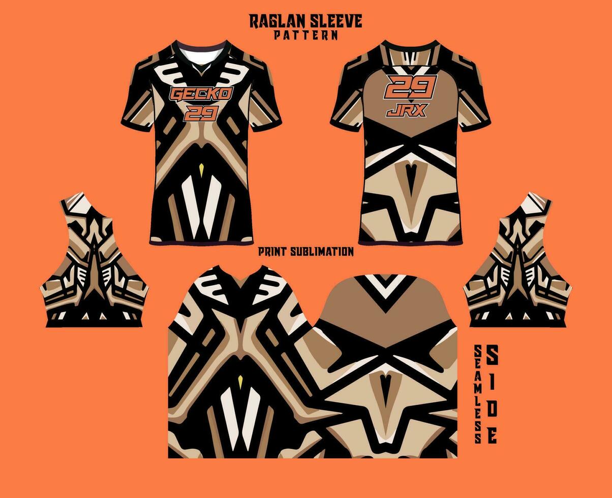 sublimatie gedrukt raglan mouw Jersey uitrusting vector