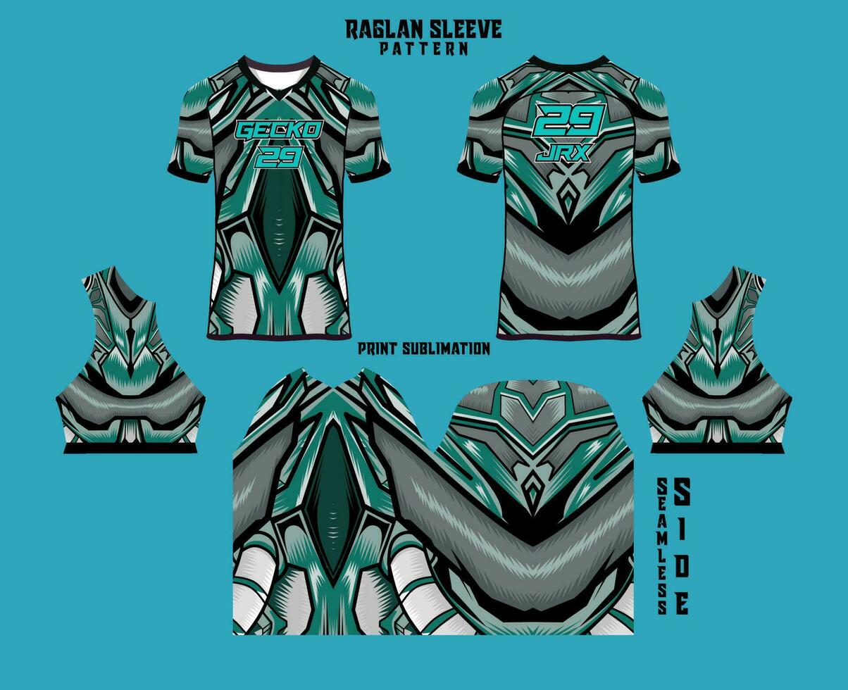 sublimatie gedrukt raglan mouw Jersey uitrusting vector