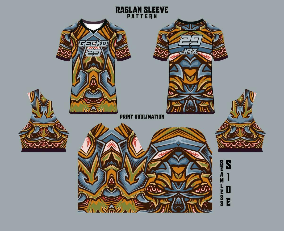 sublimatie gedrukt raglan mouw Jersey uitrusting vector