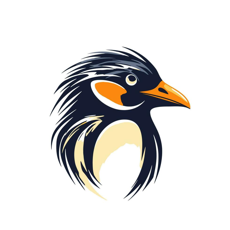 pinguïn hoofd logo vector - vogel merk symbool