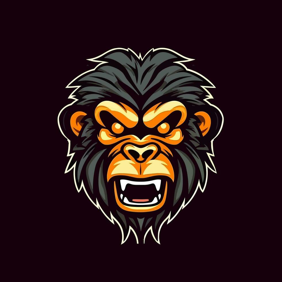 aap hoofd logo vector - gorilla merk symbool