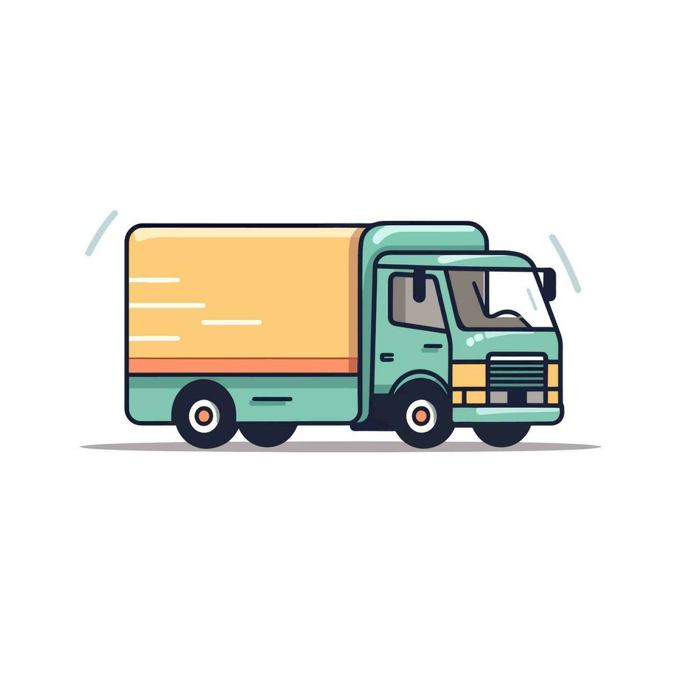 levering vrachtwagen. levering onderhoud concept. vector illustratie.