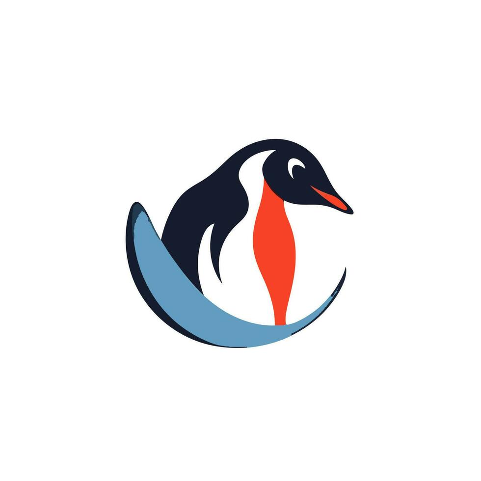 pinguïn hoofd logo vector - vogel merk symbool