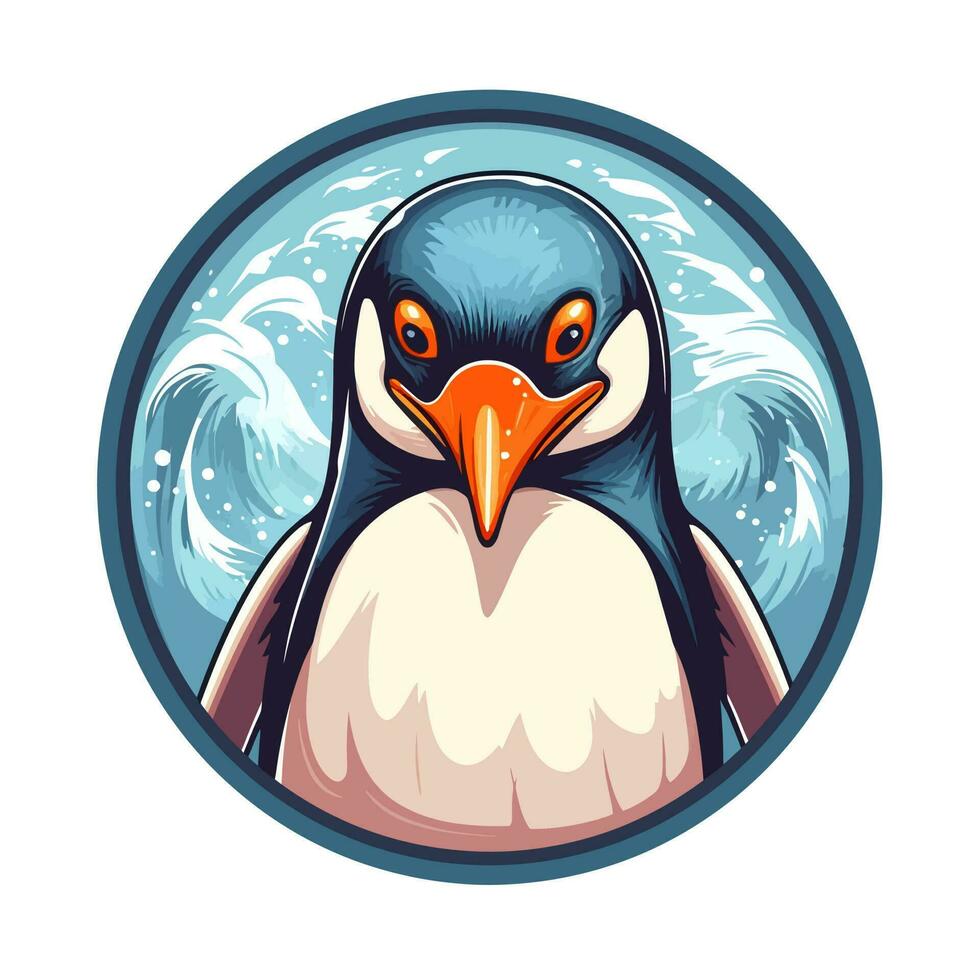 pinguïn hoofd logo vector - vogel merk symbool