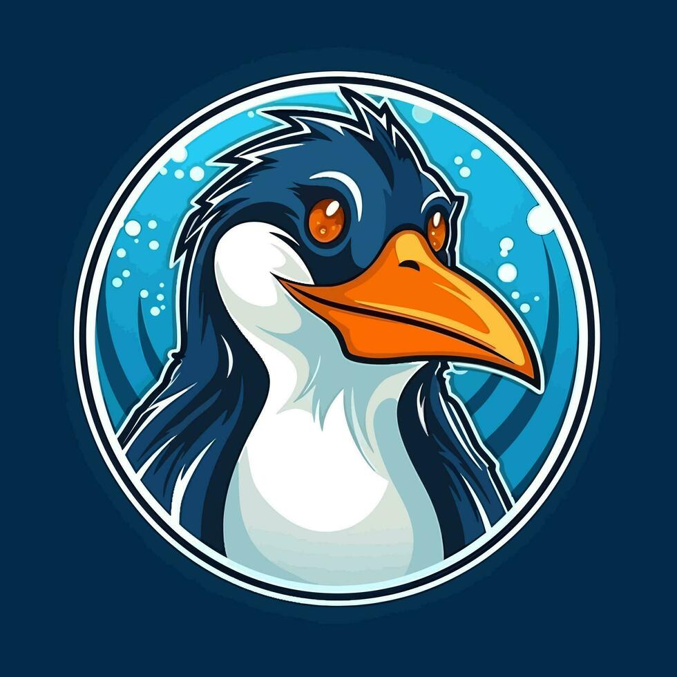 pinguïn hoofd logo vector - vogel merk symbool