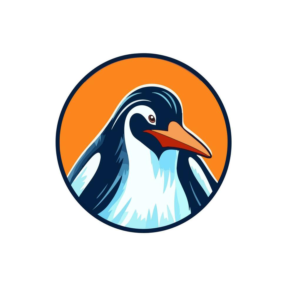 pinguïn hoofd logo vector - vogel merk symbool