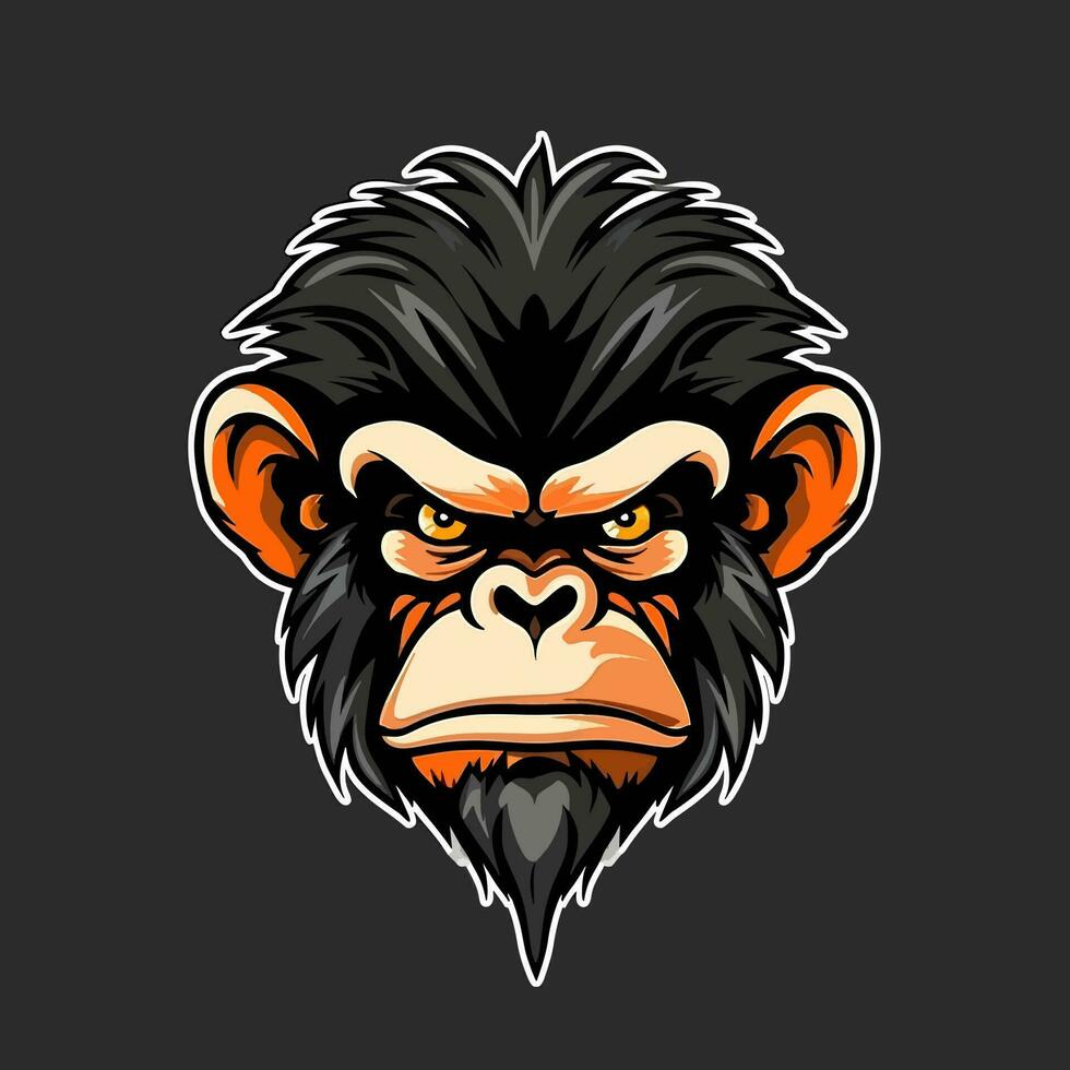 aap hoofd logo vector - gorilla merk symbool