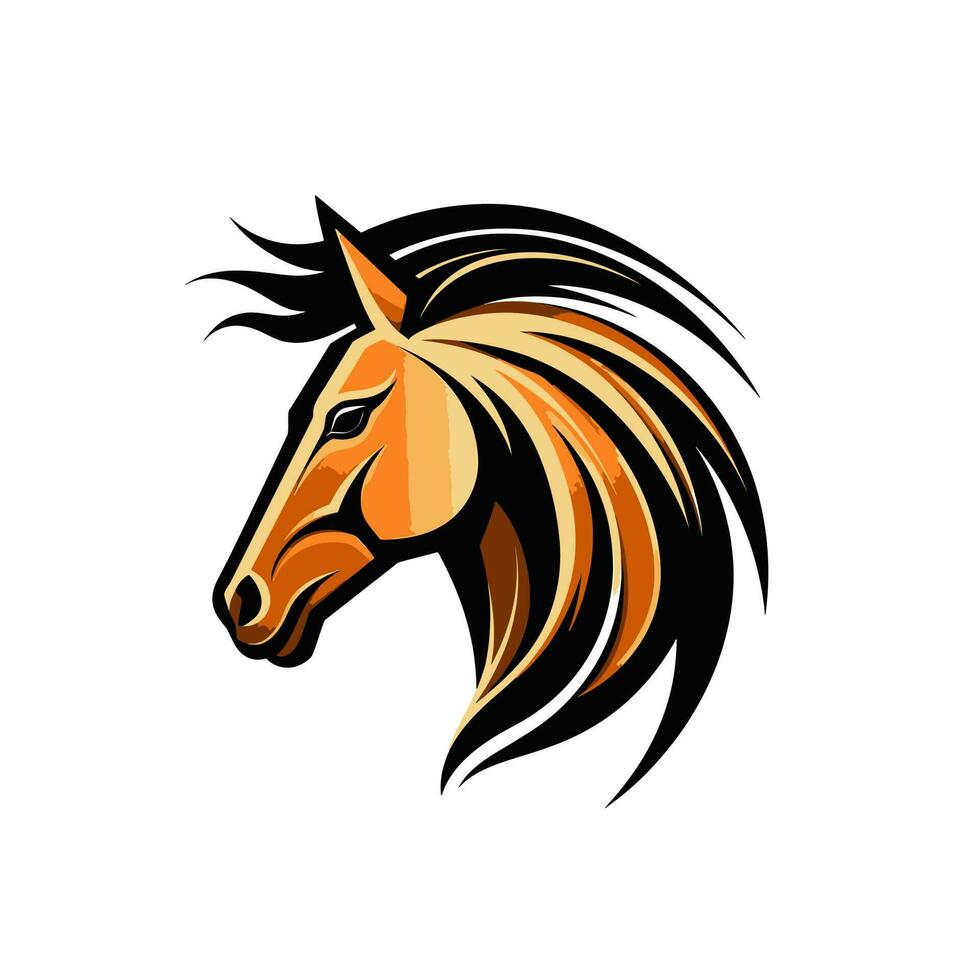 paard hoofd logo vector - dier merk symbool