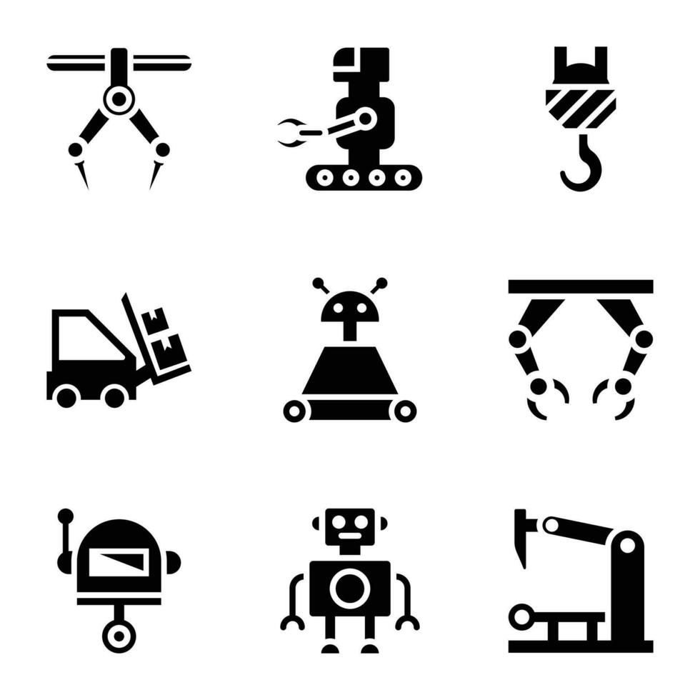 robot technologie pictogrammen vector