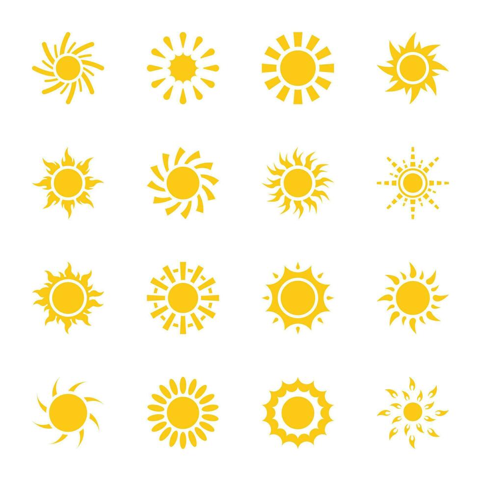 zon vlak pictogrammen vector