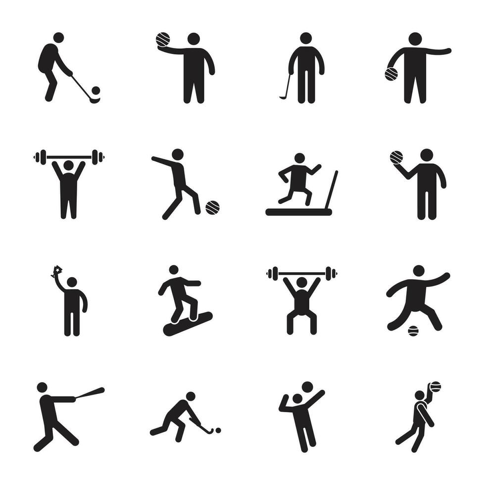 sportman glyph pictogrammen vector