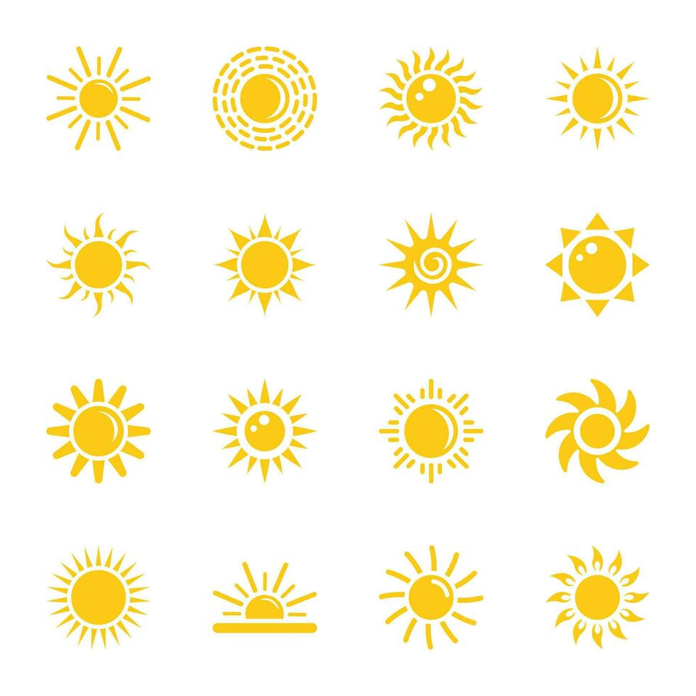 zon vlak pictogrammen vector