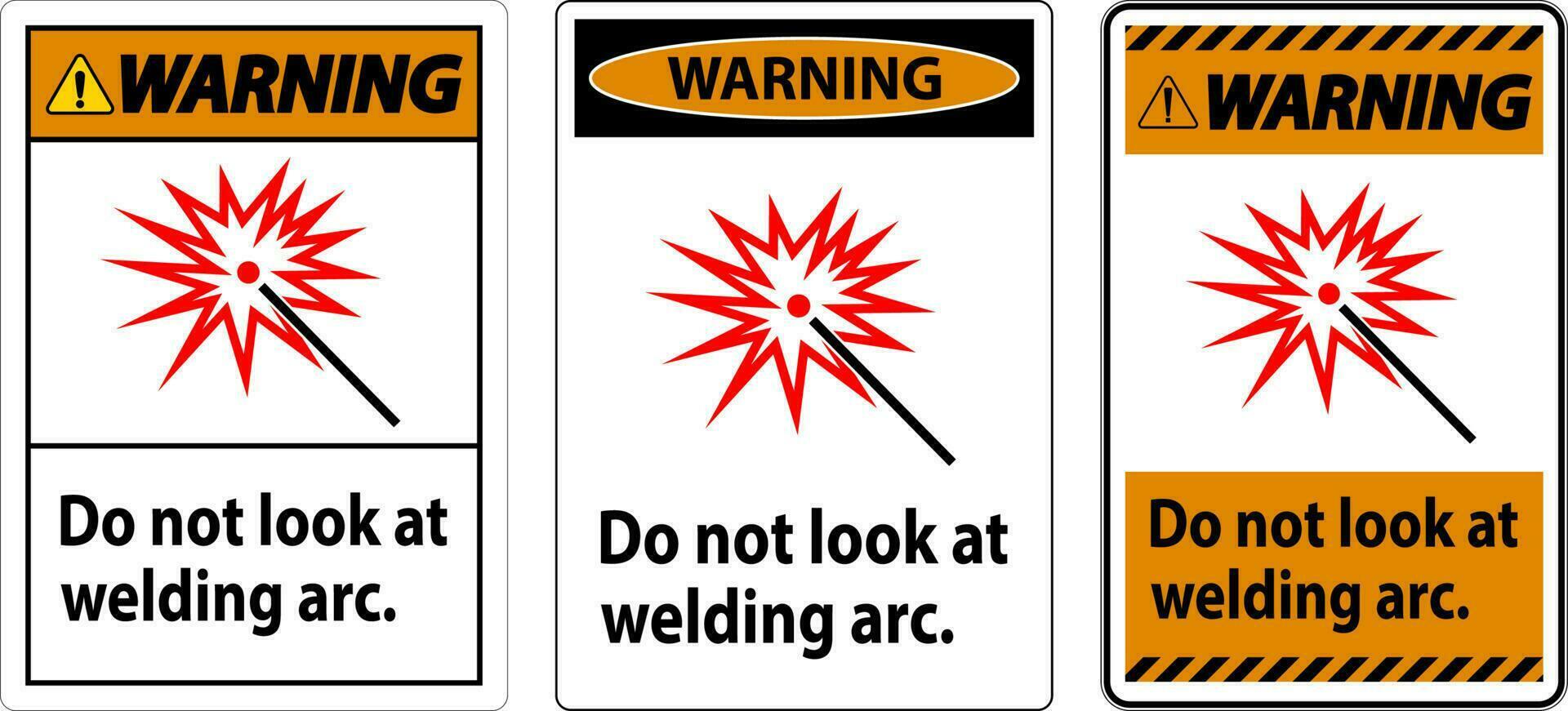 waarschuwing teken Doen niet kijken Bij lassen boog vector