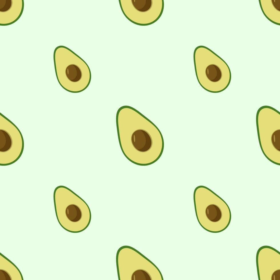 naadloos patroon avocado reeks van geheel en helften met een bot. vector illustratie van vers avocado fruit.