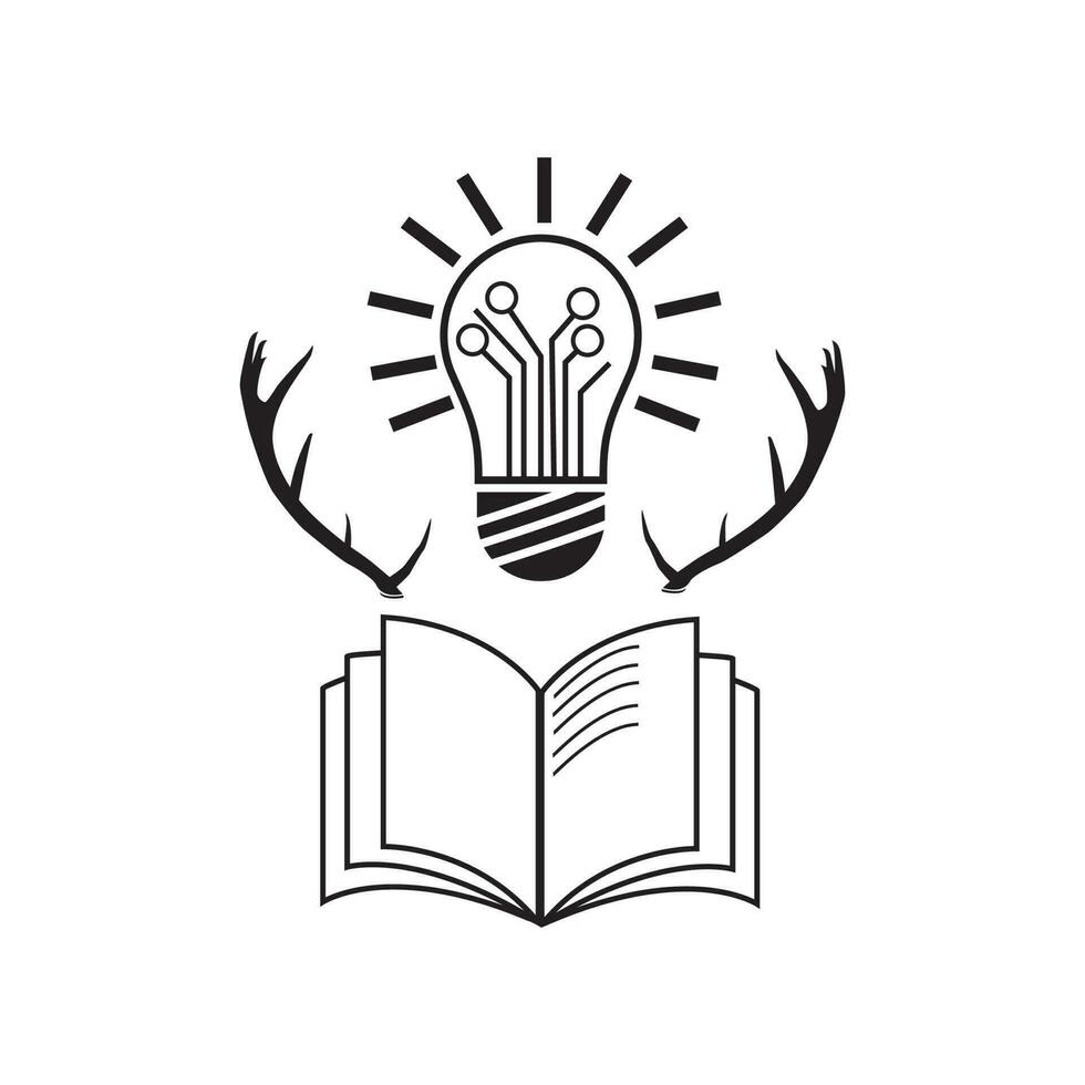 lamp hert boek, vector logo gemaakt een net zo inspiratie
