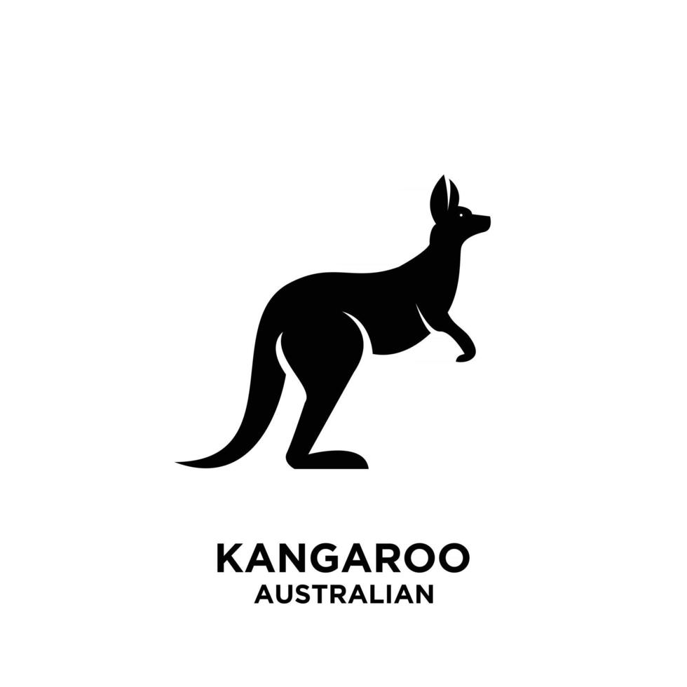 Australische dieren kangoeroe wallaby logo vector pictogram premium illustratie