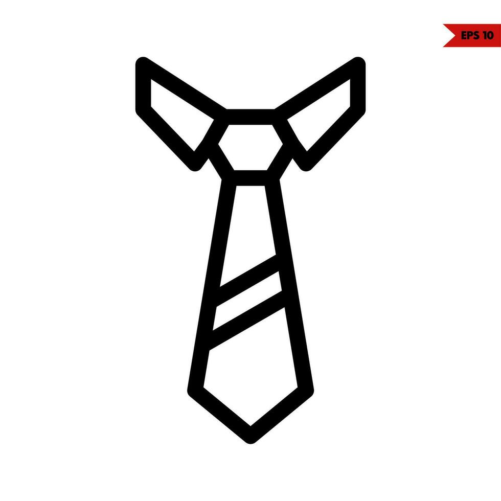 stropdas in overhemd halsband lijn icoon vector
