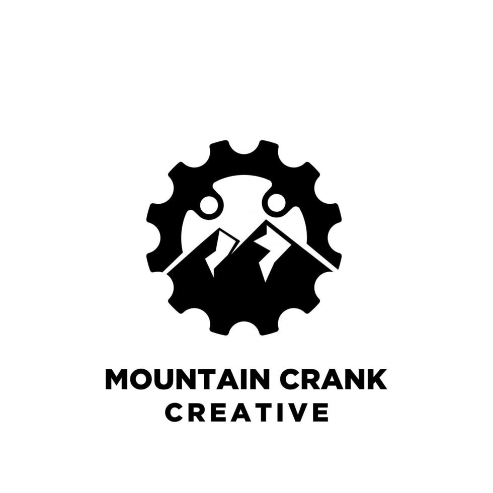 berg crank creatieve sport fiets motorfiets vector embleemontwerp pictogram illustratie