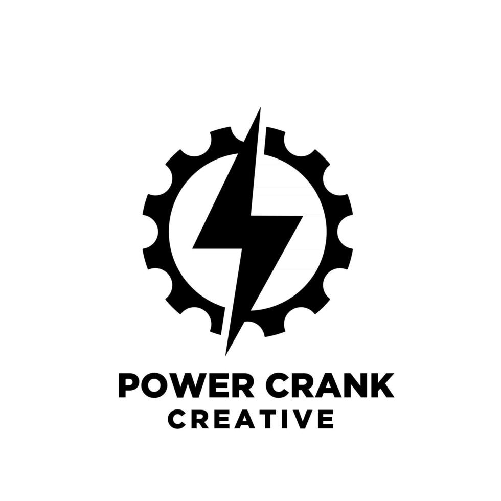 power crank creatieve sport fiets motor met bout pictogram vector logo pictogram illustratie ontwerp