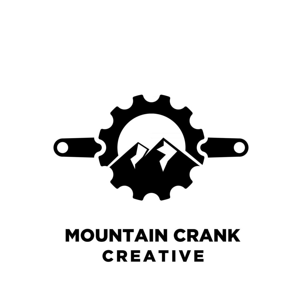 berg crank creatieve sport fiets motorfiets vector embleemontwerp pictogram illustratie