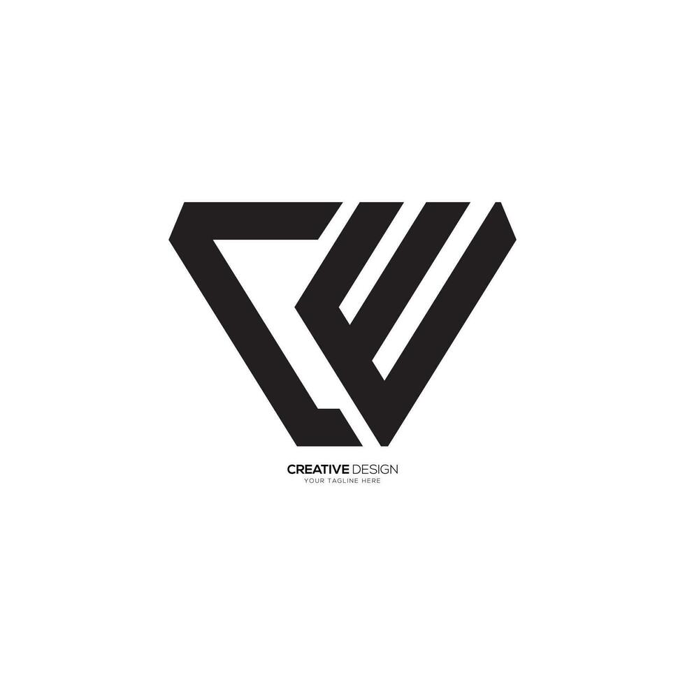 creatief brief cw of ce modern driehoek diamant vorm monogram logo. ce logo. cw logo vector